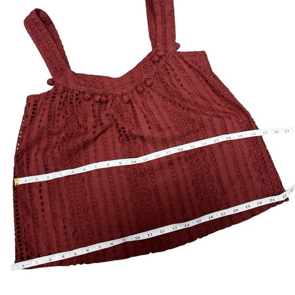 Sundance Square Neck Sugar Dance Textured Eyelet Pom Pom Tassle Tank - Picture 8 of 8